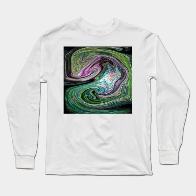 Colorful Contemporary Fluid Abstract Long Sleeve T-Shirt by ImDEL